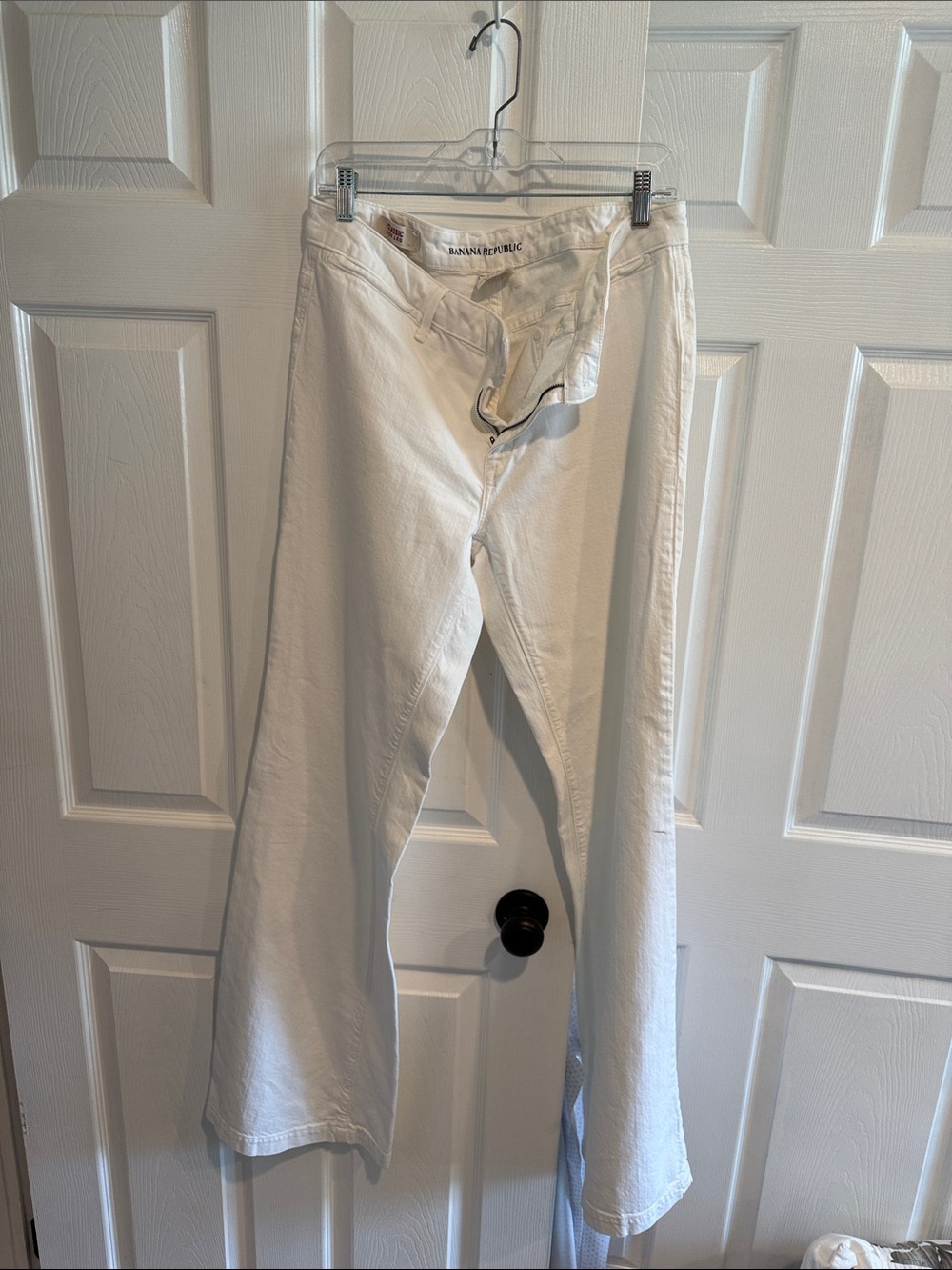 Banana Republic White Wide-Leg High-Rise Jeans - Clean White